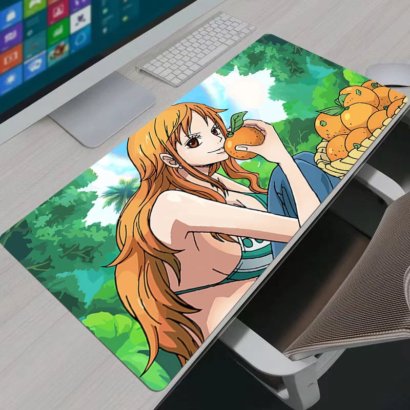 One Piece Nami Gaming Mouse Pad Large Computer Mousepad Desk Mat PC Anime Carpet Keyboard Gamer Accessories Table Mouse Pads