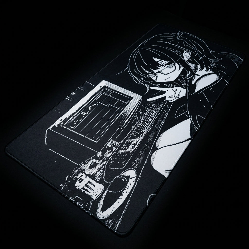 XXL Anime Girl Mouse Pad Black White Mousepad Large Gaming Keyboard Pads Office Pc Accessories Desk Mat PC Cabinet Mats Rug