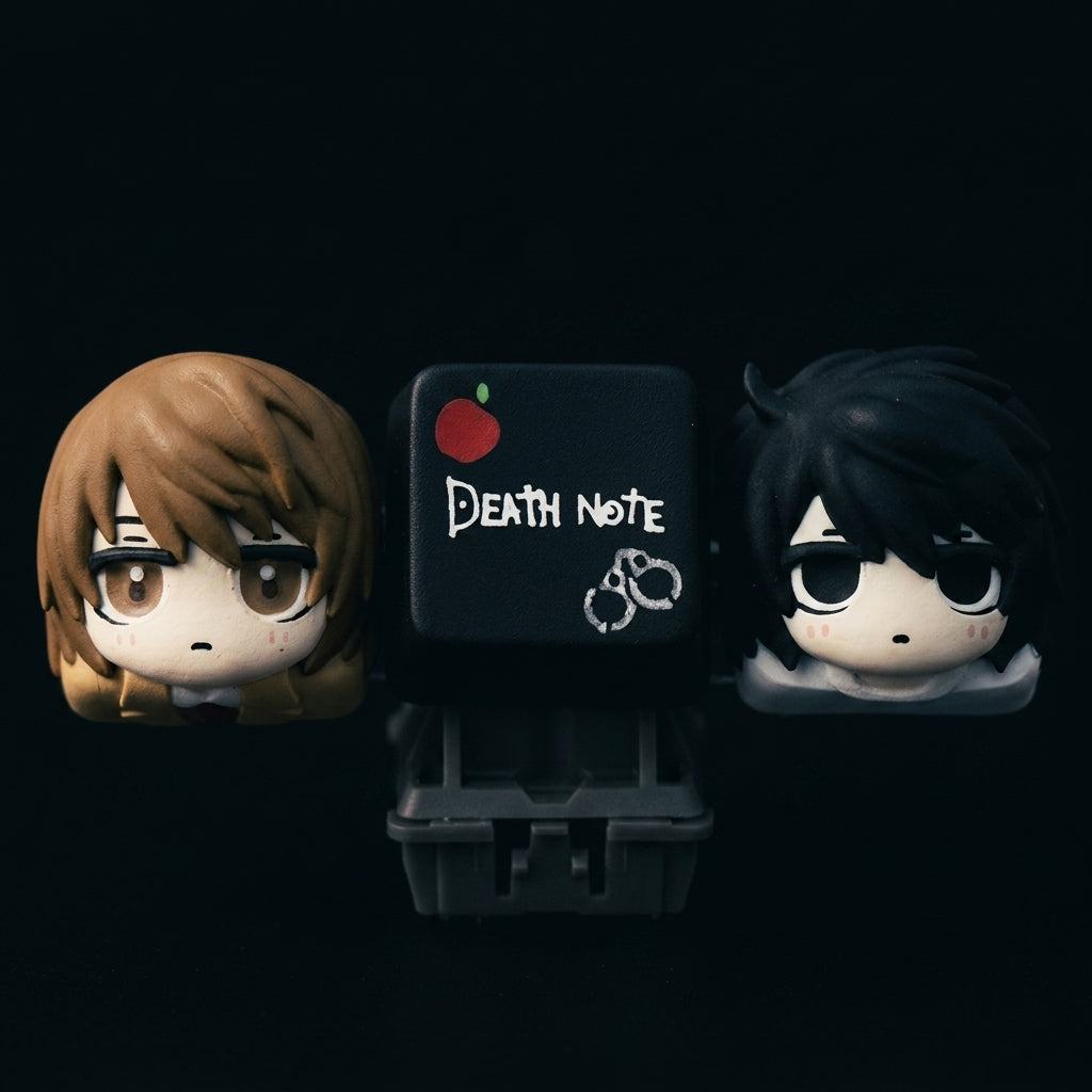 Death Note Anime Keycaps | Light Yagami & L ESC Key | PBT Artisan | MX Mechanical Keyboard